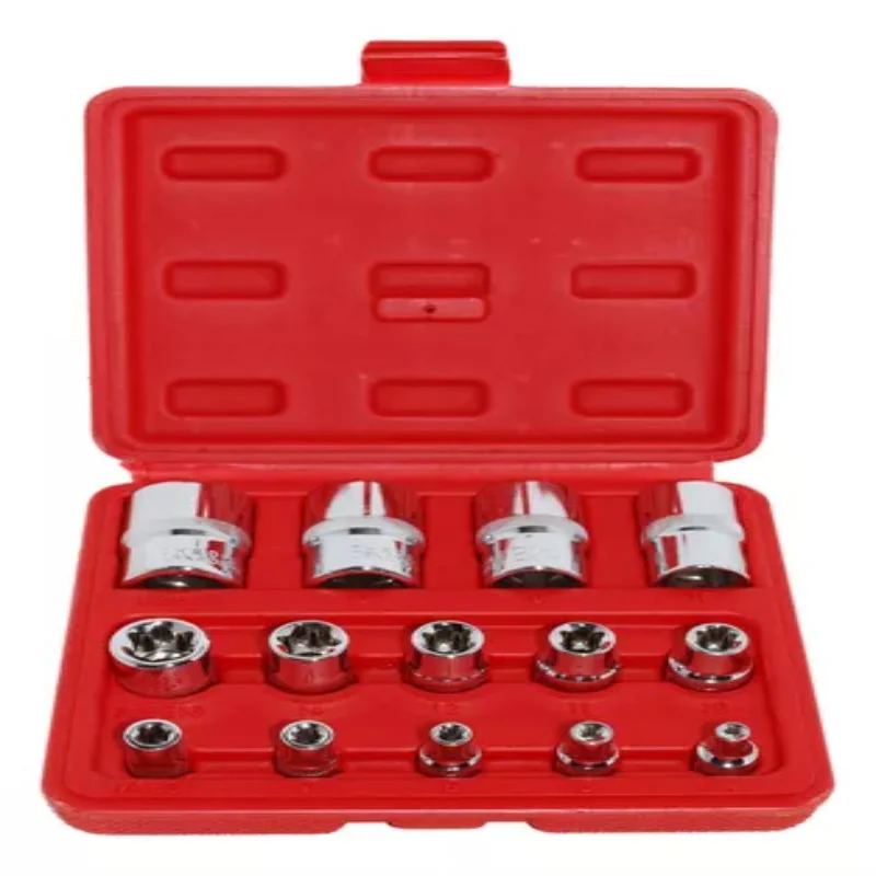 Torx Socket Female Tool Kit 1/2, 3/8, 1/4 14 Pieces Wrenches DM600