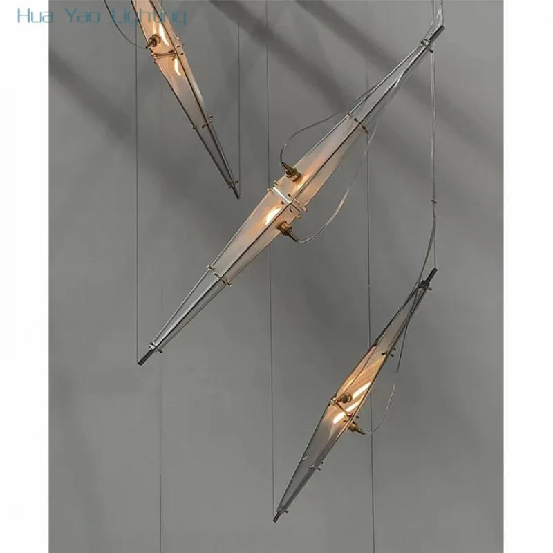 

Simple Industrial Style New Creative Design Minimalist LED Dimming Ceiling Lamps Aluminum Acrylic Light Indoor Art Decor