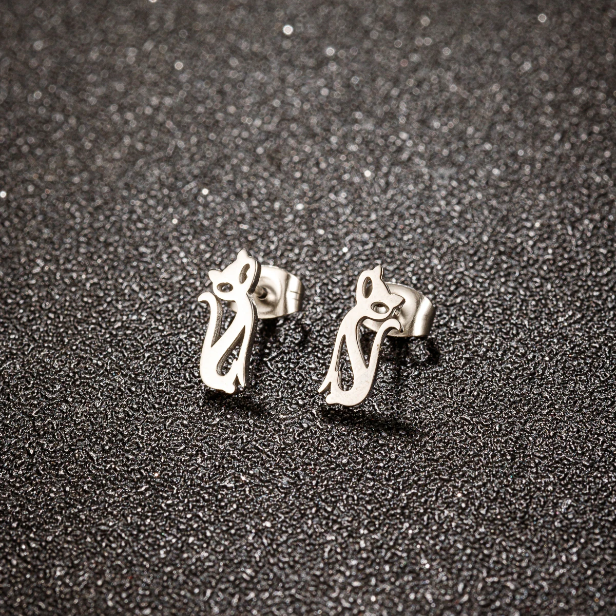 Cute Animal Cat Stud Earrings for Women