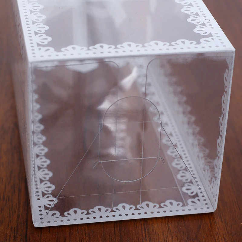 10pcs Transparent PVC Box Birthday Wedding Valentine Favor Box Cake Packaging Chocolate Candy Dragee Party Event Gift Box