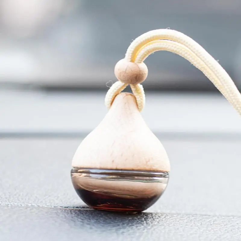 3.5*4.5cm Waterdrop Aromatherapy Essential Oil Bottle Hanging Car Perfume Bottle Ornament Auto Air Freshener Car Interior Decor