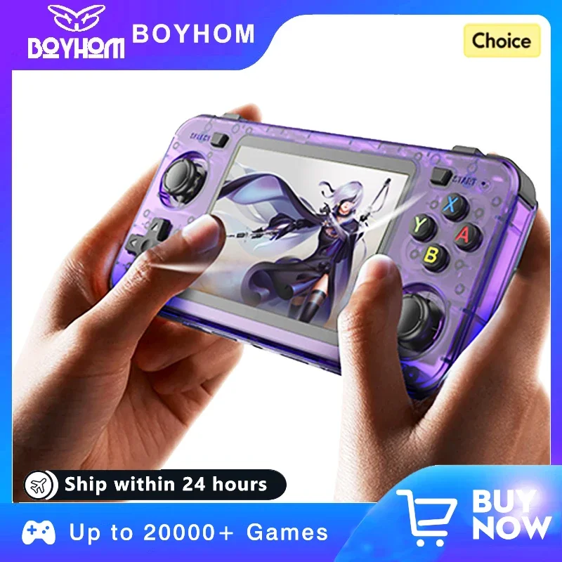 BOYHOM R36S R36H Retro Handheld Video Game Console Linux System 3.5 Inch IPS Screen Portable Pocket Video Player 64GB 128G Games