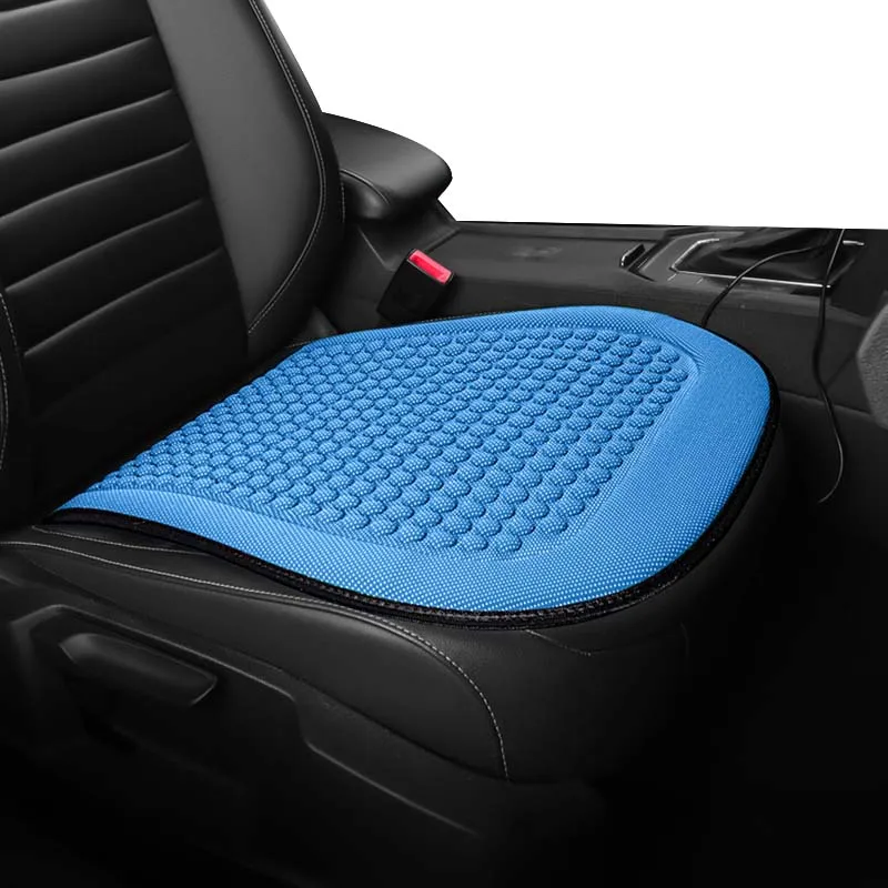 YNQP Coprisedile Auto Estivo 3D Traspirante in Seta di Ghiaccio Cuscino per Sedile, per Kia NIRO Plug-in Hybrld 2000-2025 Accessori Auto,Black-Front