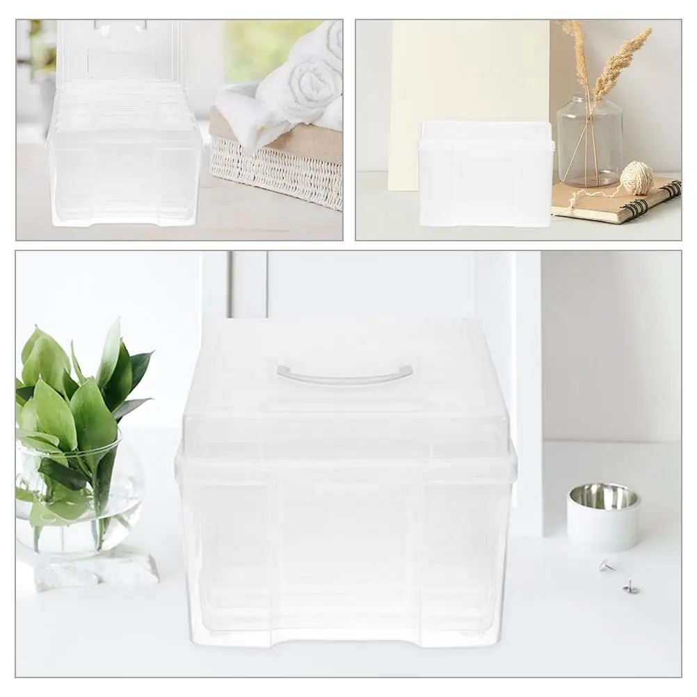 Photo Storage Box Case Keeper Boxes Craft Containers Photos Holding Cards Organizer