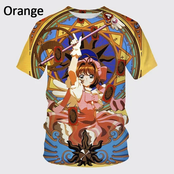 Summer Anime Cardcaptor Sakura 3D Printing Short Sleeve T-shirts Fashion Casual Cartoon Girls Men's T-shirts