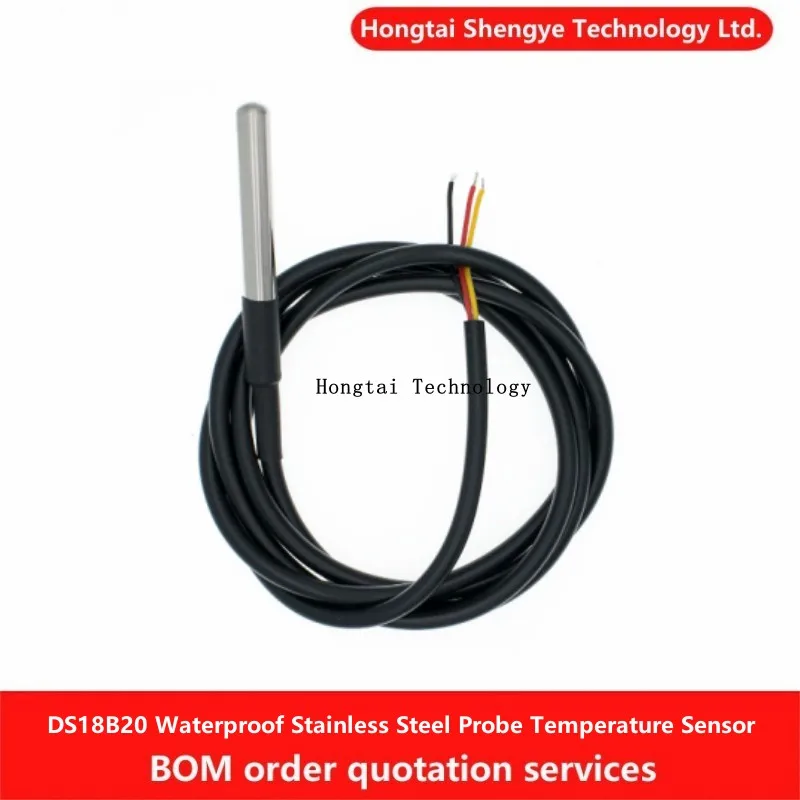 

DS18B20 Stainless Steel Probe with Cable 1m/2m/3m/5m Waterproof 18b20 Cable Probe Temperature Sensor