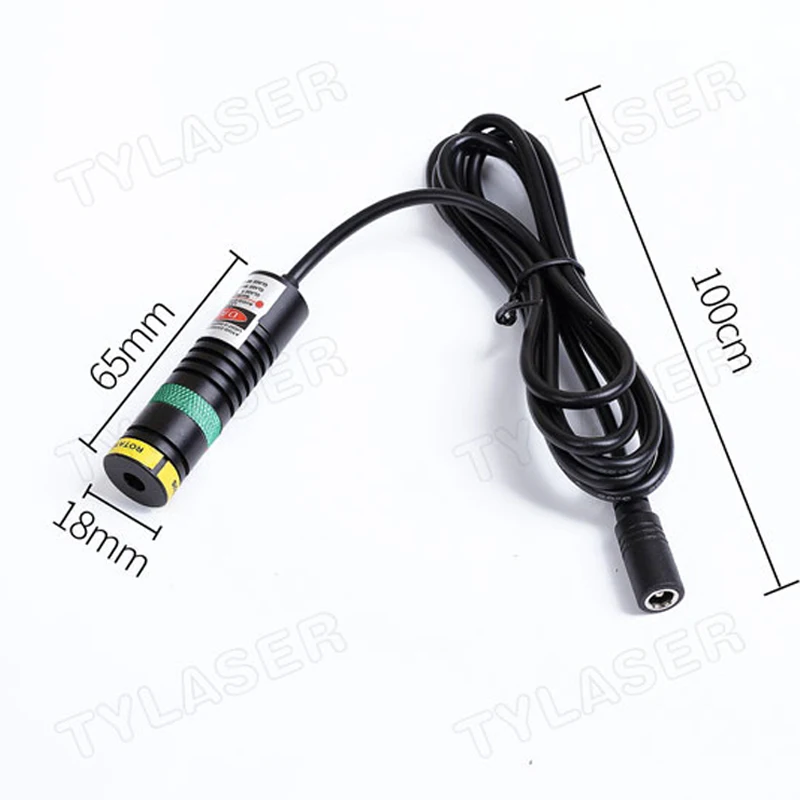 Glass Cross Line D18X65mm Focusable 505nm Direct Green Laser Module 10mW 20mW 30mW Laser Module for Cutting Positioning CE