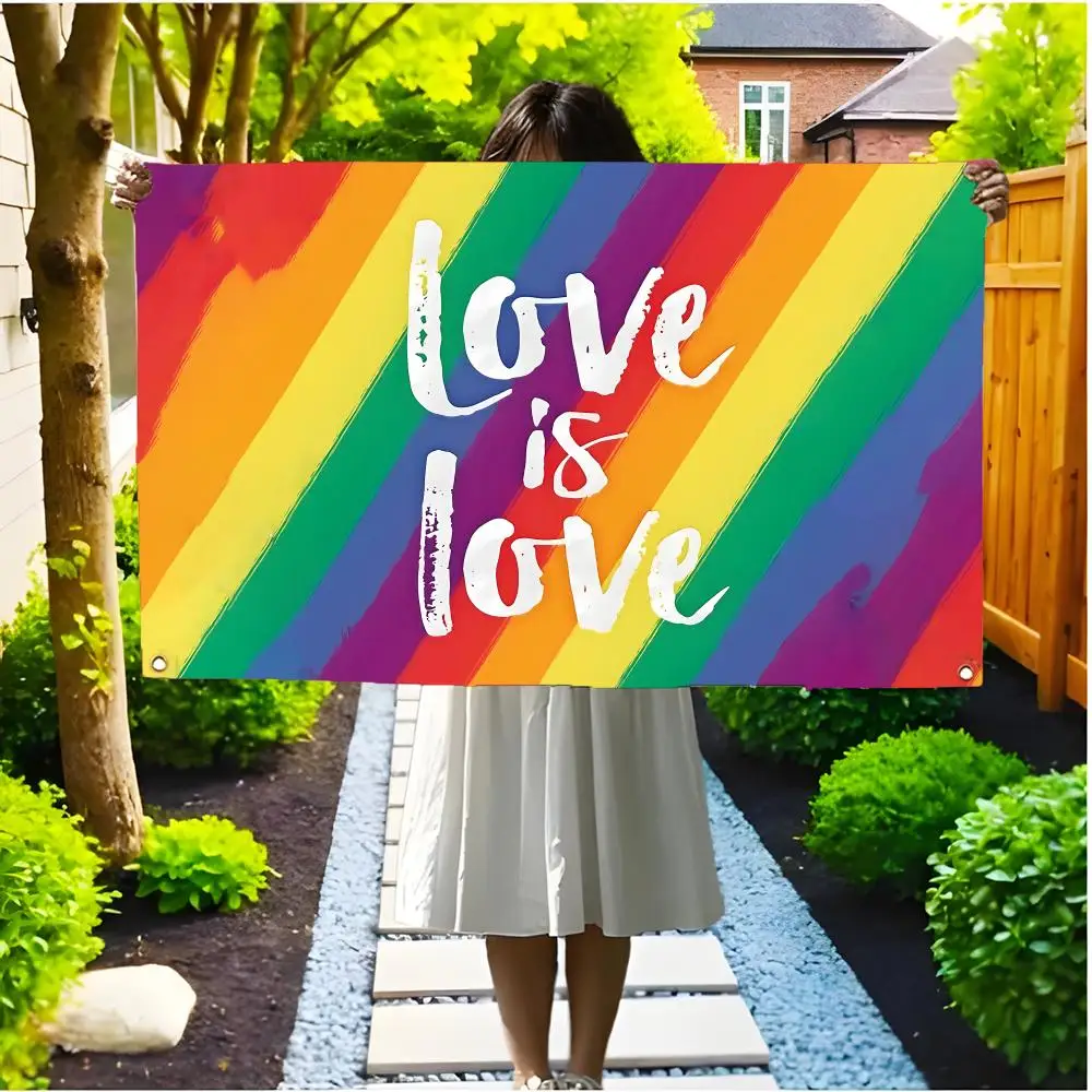 Rainbow  LGBTQ Pride Flags Borderless four-ring ornament indoor outdoor decoration effortless to hang