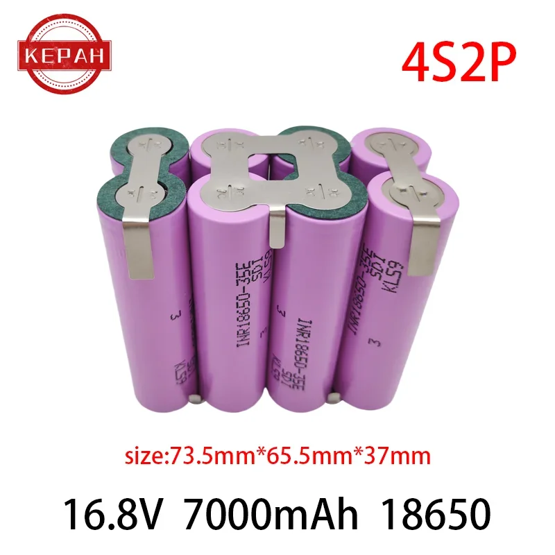 Customized5S2P 5S3P 5S4P 6S2P 8.4V 3.7V 10.8V 16.8V 18V 25.2V 18650 35E battery pack 3500mAh for screwdriver electric drill cell