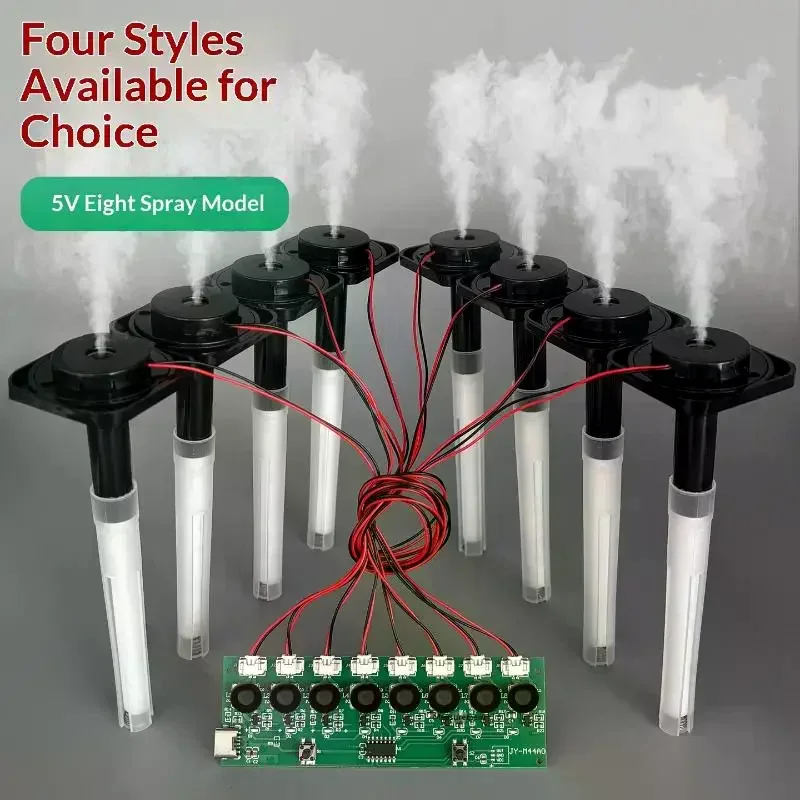 DC 5V Type-C Mini Humidifier DIY Kits Mist Maker And Driver Circuit Board 8-nozzle Atomization Film Atomizer