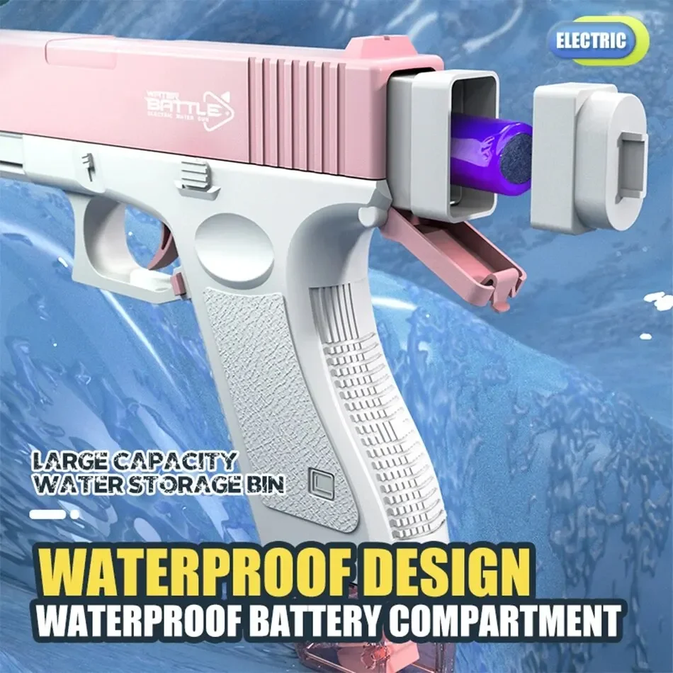Juguetes de pistola de agua eléctrica, Rifle de agua de playa al aire libre, divertido juego de tiro, piscina de tiro para adultos y niños, Verano