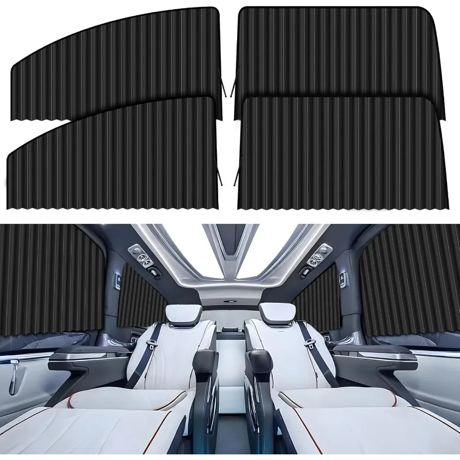 

Blackout Window Shades 4 Pack Magnetic Sun Shade for Side Windows Privacy Car Blind Curtains Ideal for Baby Pet Camping Travel