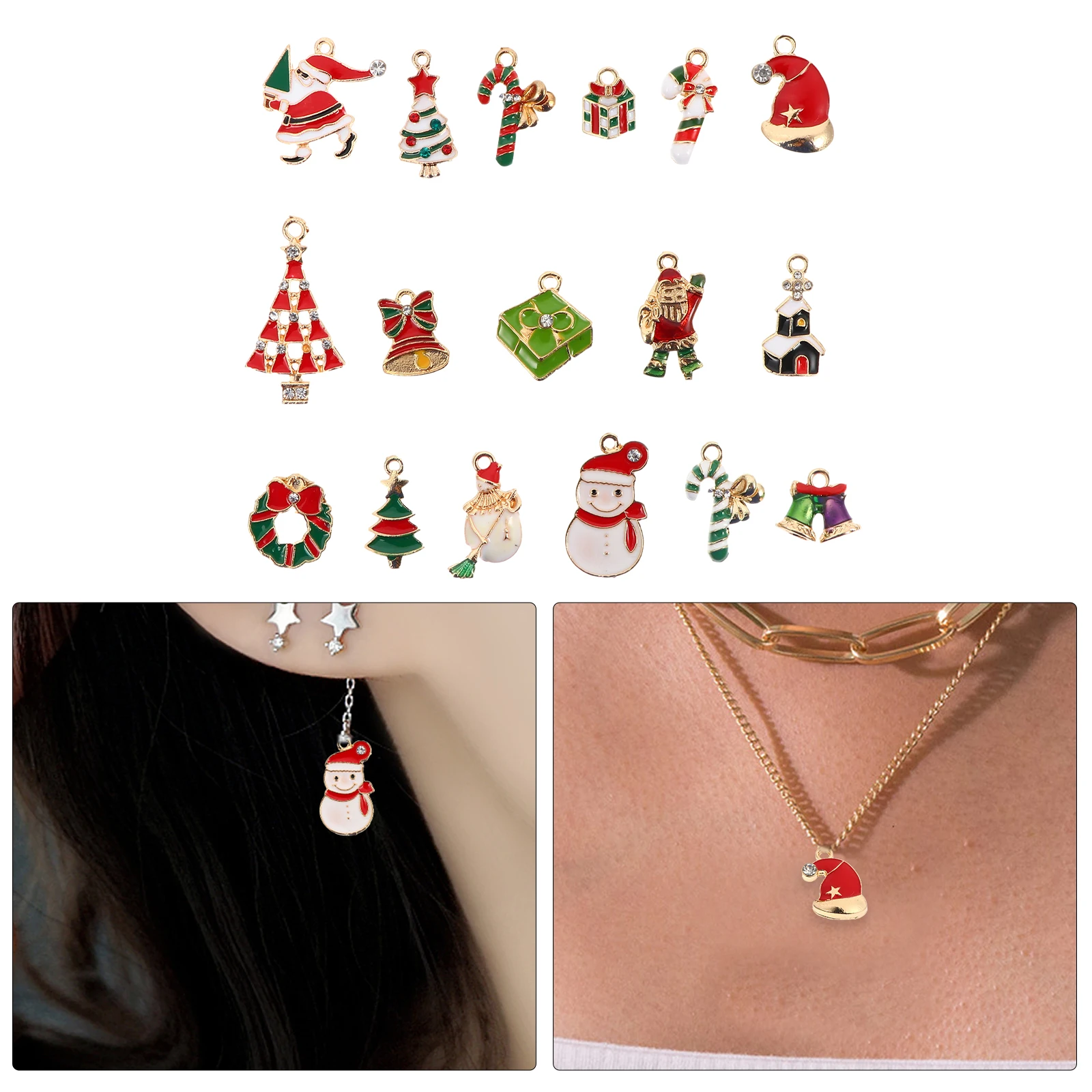 

17 Pcs Alloy Pendant DIY Ornament Accessories Charm Jewelry Christmas Supplies Metal Charms