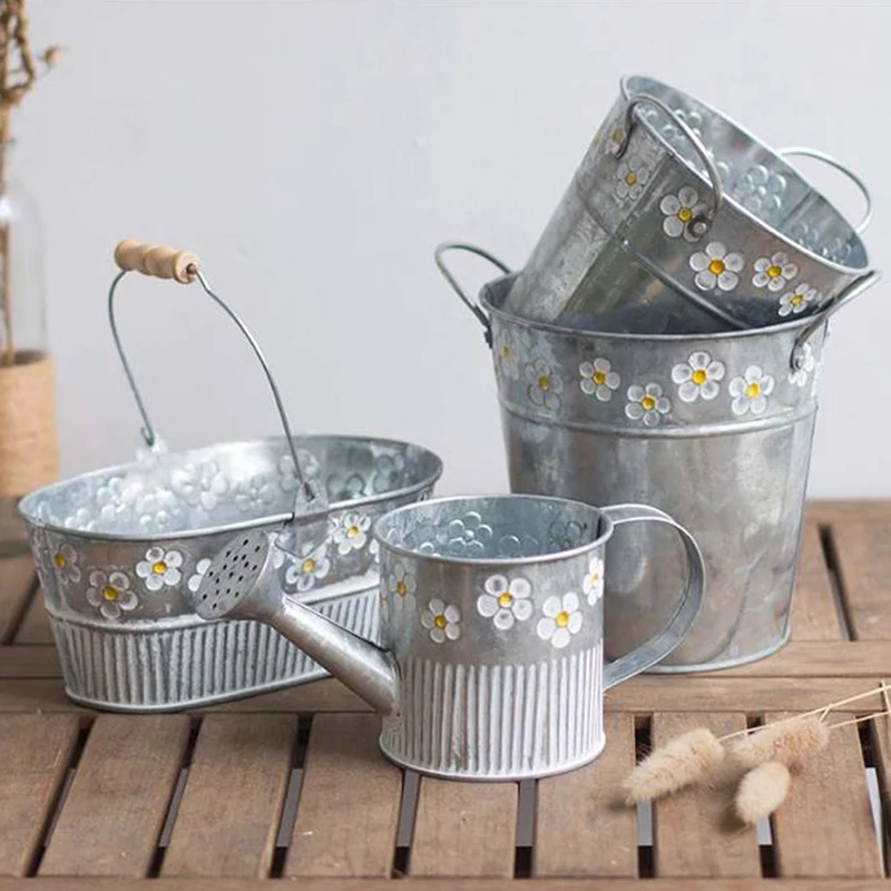 

Винтажный Железный цветочный горшок, настольный цветочный горшок