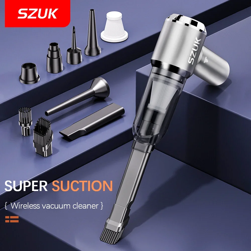 SZUK Mini Car Vacuum Cleaner Portable Powerful Cleaning Machine Strong Suction Handheld for Car Home Wireless Cleaner