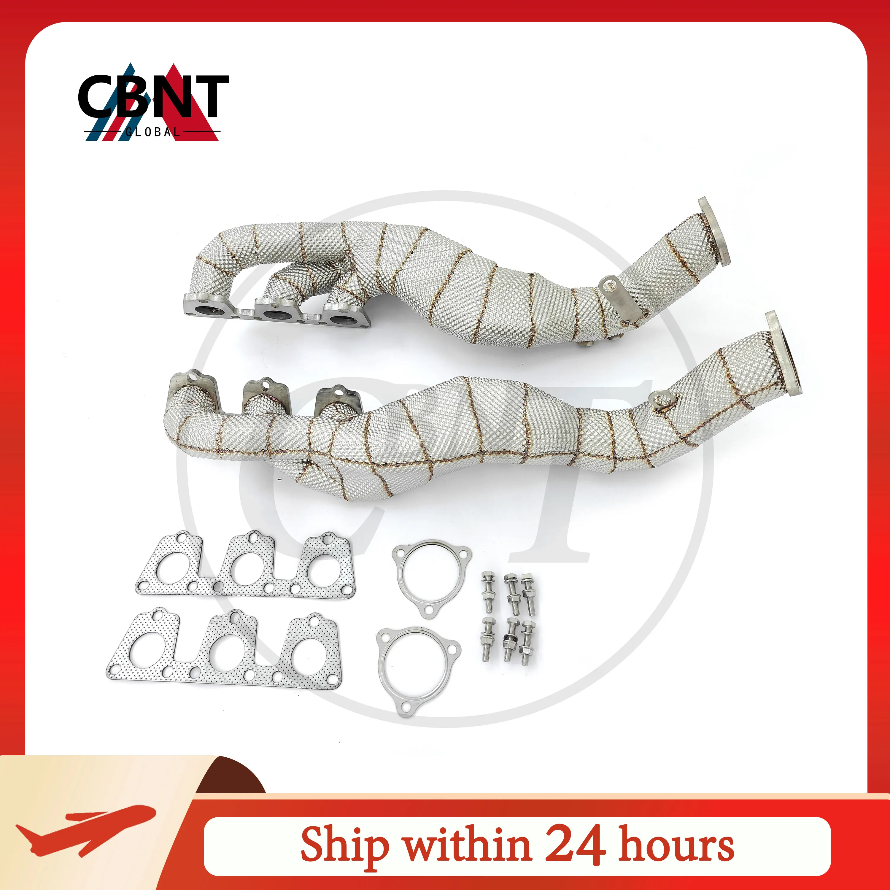 

CBNT Exhaust Headers for Audi S4 S5 S6 S7 A6 A7 3.0T C7 B8 2009-2016 Manifolds Headers with Heat Shield Exhaust Systems