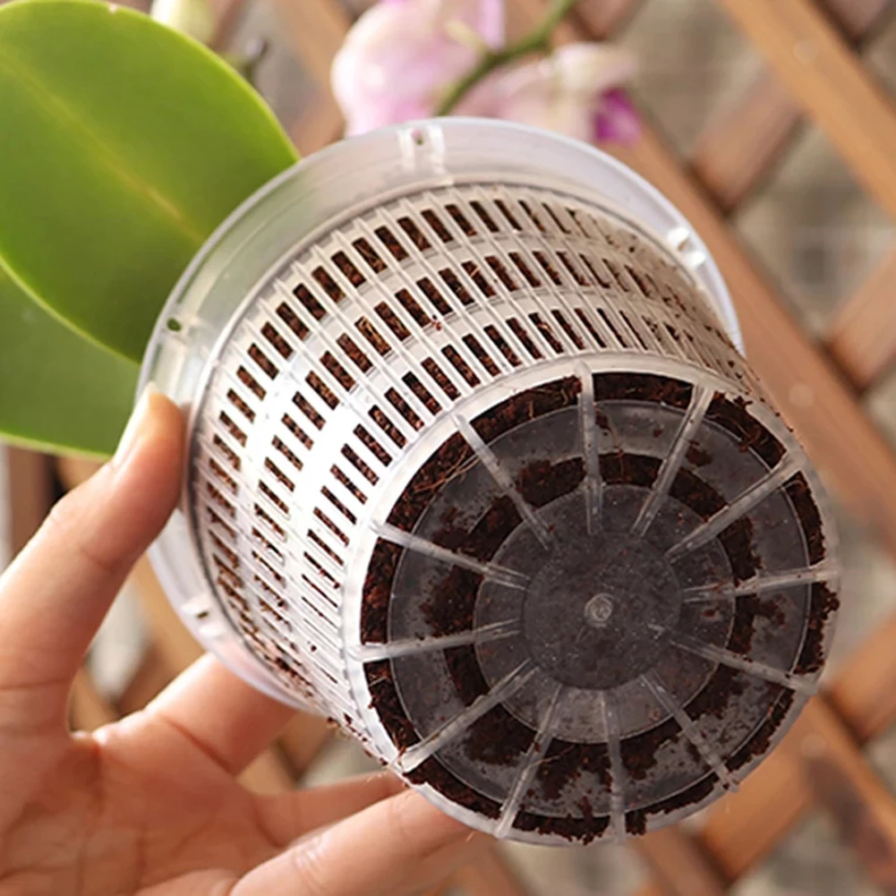 

Transparent Plastic Flower Pot Root-Controlled Orchid Planting Pot With Stomata Grow Box Nursery Transplant Pots Garden Supplies