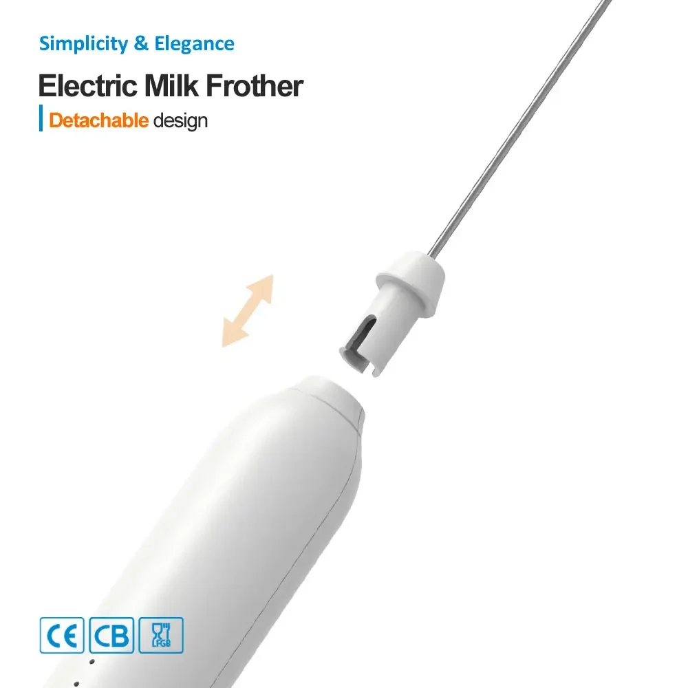 Milk Frother, 3-Speed Electric Frother for Coffee with Whisk and Frother, USB Rechargeable Milk Foamer Maker