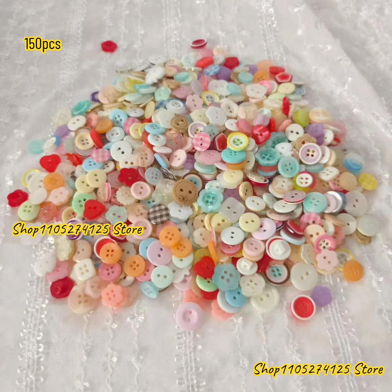 

150pcs New Mini Plastic Buttons Multicolour Crafts DIY Scrapbooking Button Cute Korean Cream Sewing Button Apparel Accessories