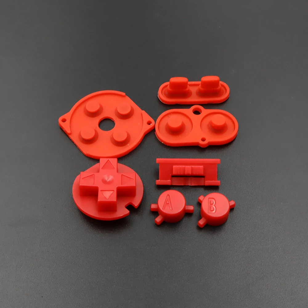 1 conjunto de botões condutores de borracha de silicone e almofadas d de plástico coloridas a b botões liga/desliga teclados para gbc