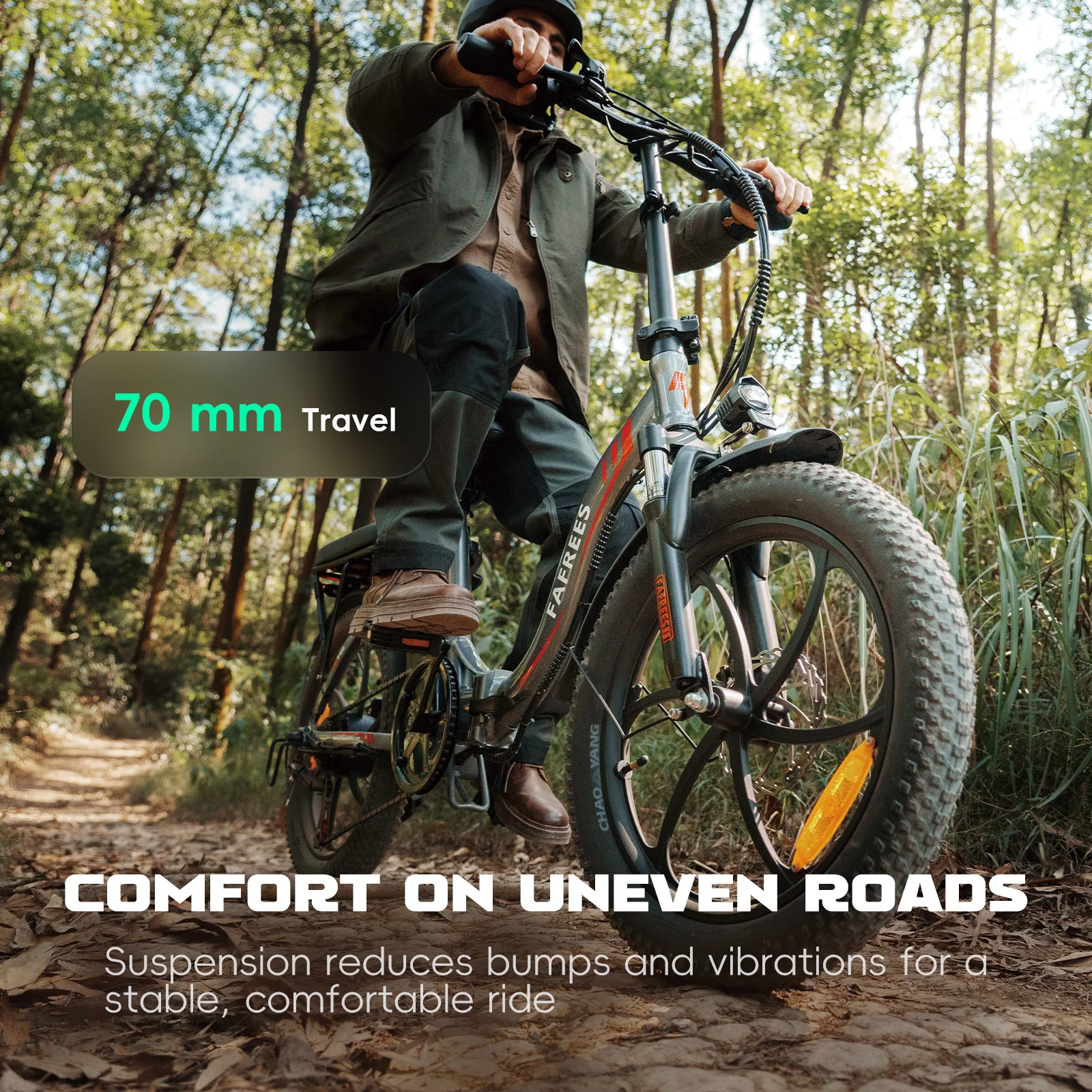 Fafrees F20 E-bike Mountainbike Mit 36V 18Ah Abnehmbarem Akku, 20 Zoll Klapprad Elektrofahrrad für Erwachsene, 7-Gang, 25 km/h und Reichweite bis 90km – Detail 7