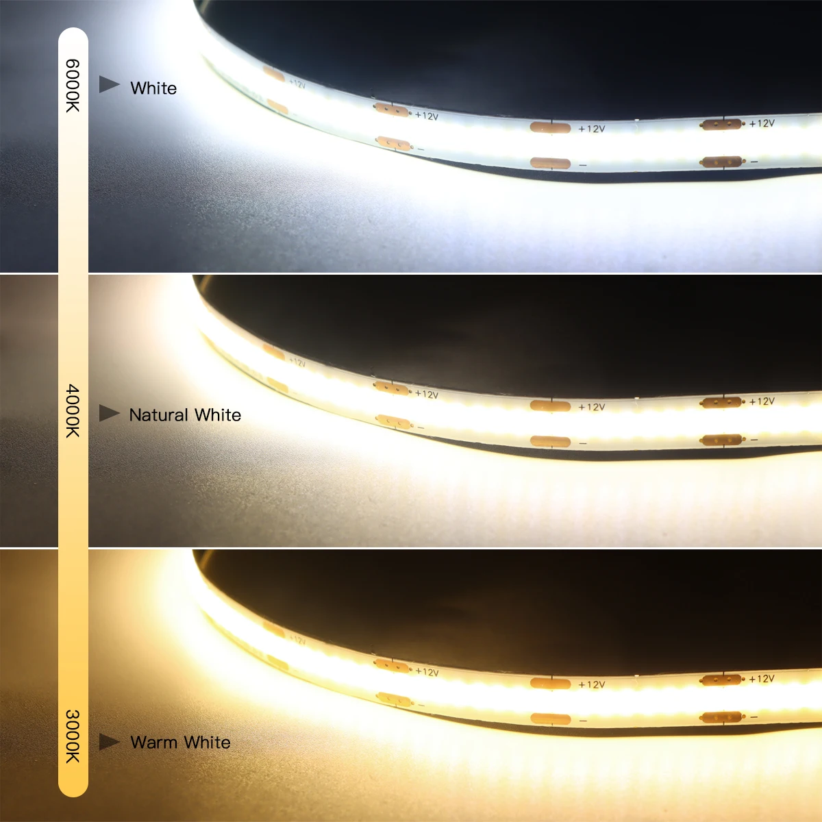 12V COB Led Strip Lights Vanity Makeup Mirror Light Led Lights for Room Bathroom Decor Touch Sensor Dimmable LED Mirrors Lamp