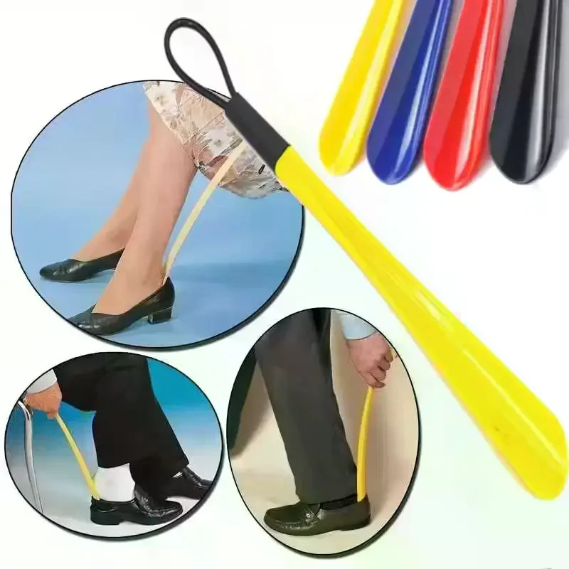 1PC Extra Long Flexible Plastic Shoe Horns Do Not Require Bending Durable Shoe Spoons For Pregnant Women Wear Shoe Assistants