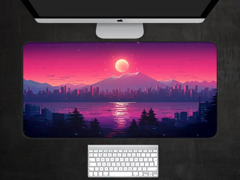 

Pink City Desk Mat, Non-slip and Waterproof Gaming Mouse Pad,XXL Office Gaming Desk Decor Mat, Perfect Gift for Friends.