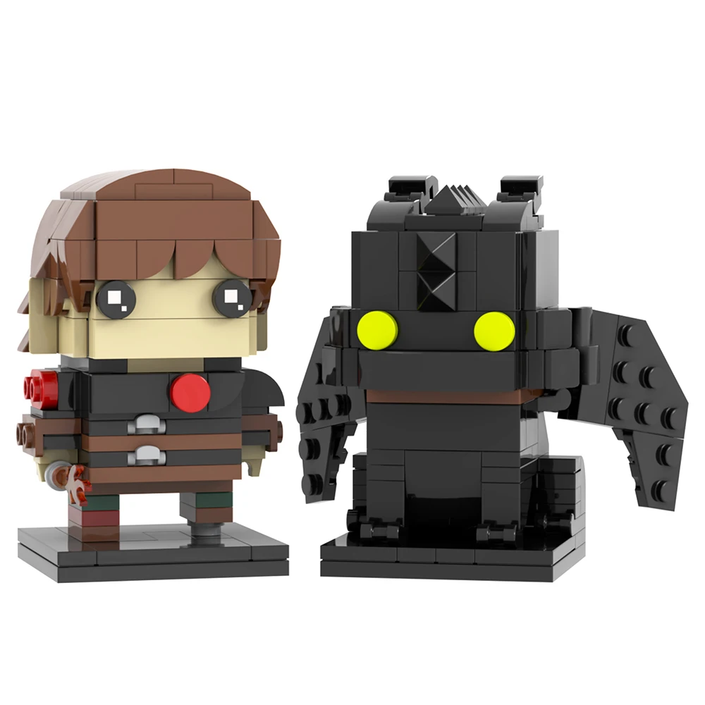 MOOXI Cartoon Series 292Pcs MOC Bricks Black Dragon BrickHeaded Model Set DIY Building Block Kids Toys For Children Gift MOC7346 #3