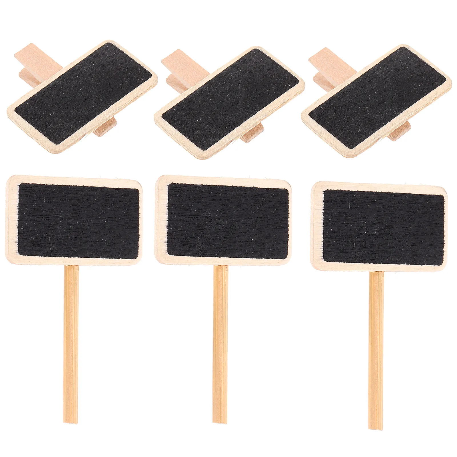 50Pcs Creative Wooden Blackboard Clamps Mini Note Clips Photo Holders Smooth Chalk Surface Easy Clean Reusable Message Board
