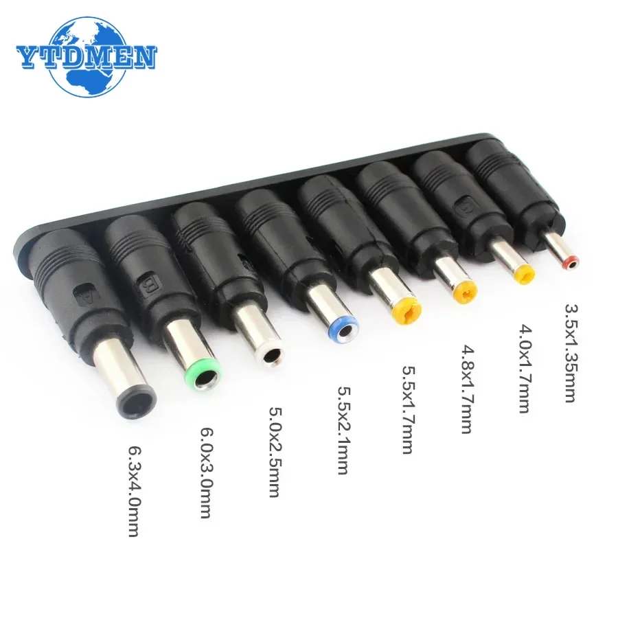 8Pcs DC Power Female Jack Plug Adapter Connectors 5.5 X 2.1MM TO 6.3 6.0 5.5 4.8 4.0 3.5mm 2.5 2.1 1.7 1.35mm Male Power Adaptor