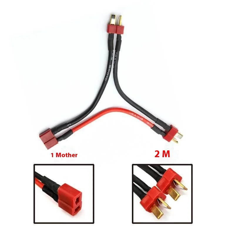 Modell Flugzeug T-Stecker Parallel Line Batterie 1 Buchse 2 Stecker 1 Stecker 2 Buchse T-Stecker Serie Linie hitze beständiger Silikon draht