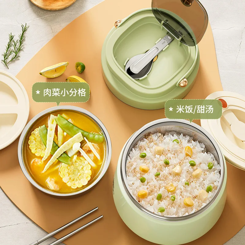 Insulated Lunch Box Spill-Proof and Leak-Proof304Stainless Steel12Hour Long-Acting Double-Layer Vacuum Portable Pan Portable Sea