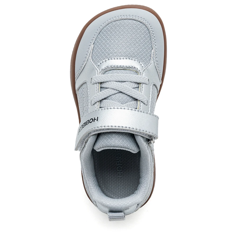 HOBIBEAR Kleinkinder-Schuhe mit breiter Zehenpartie, Klettverschluss, minimalistische Turnschuhe, leichte Wanderschuhe aus Kunstleder und Mesh – Detail 9