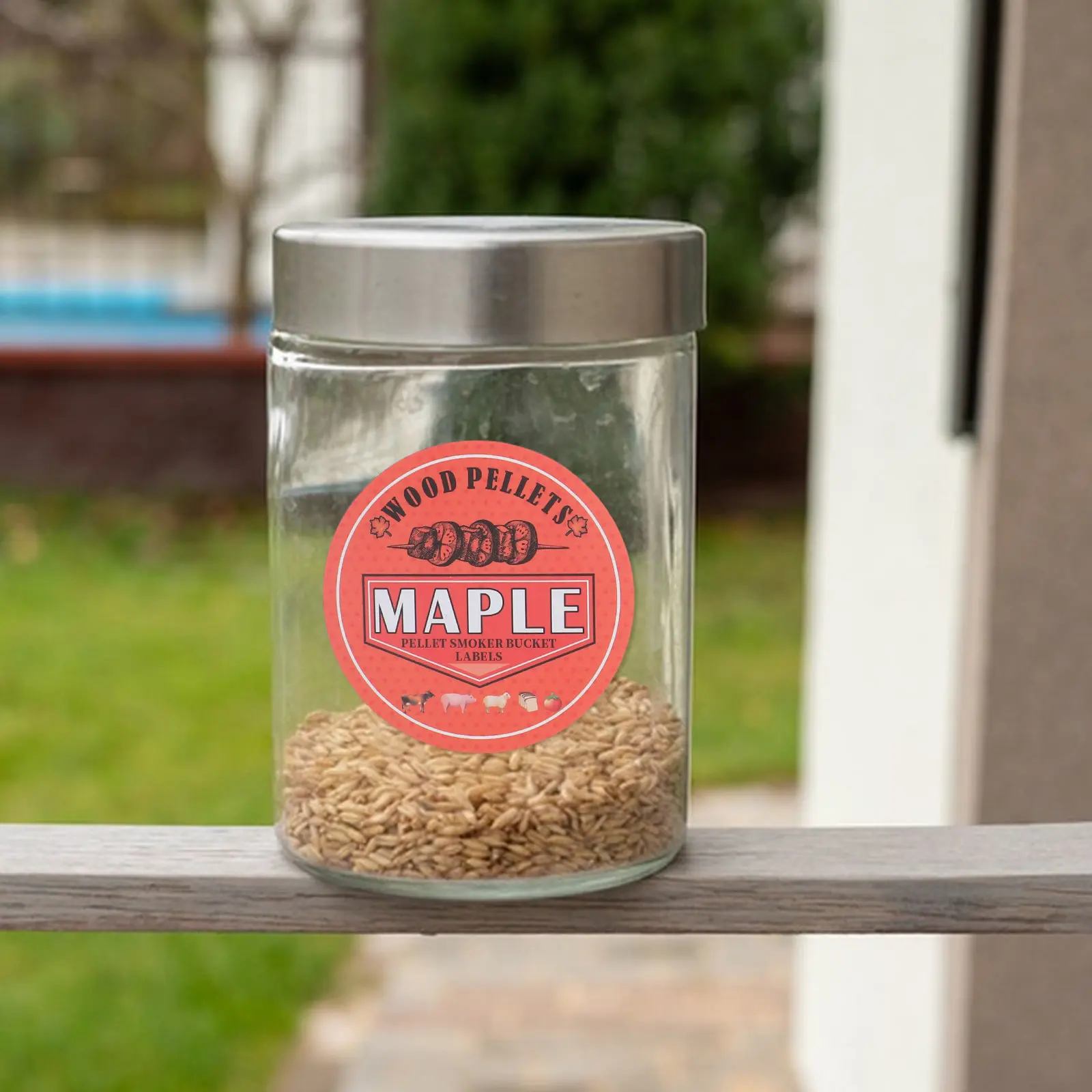 12Sheets Smoker Pellets Flavor Labels PVC Container Stickers for Wood Pellet Storage Bins Canisters Jars Grill Bbq Organization