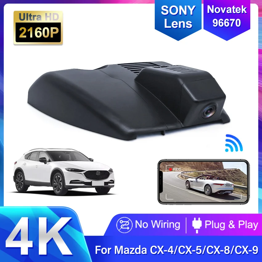 4K HD Plug And Play Easy Installation 2160P Wifi Car DVR Video Recorder For Mazda CX5 KF CX4 for Mazda CX 5 CX 4 2017 2018~2022