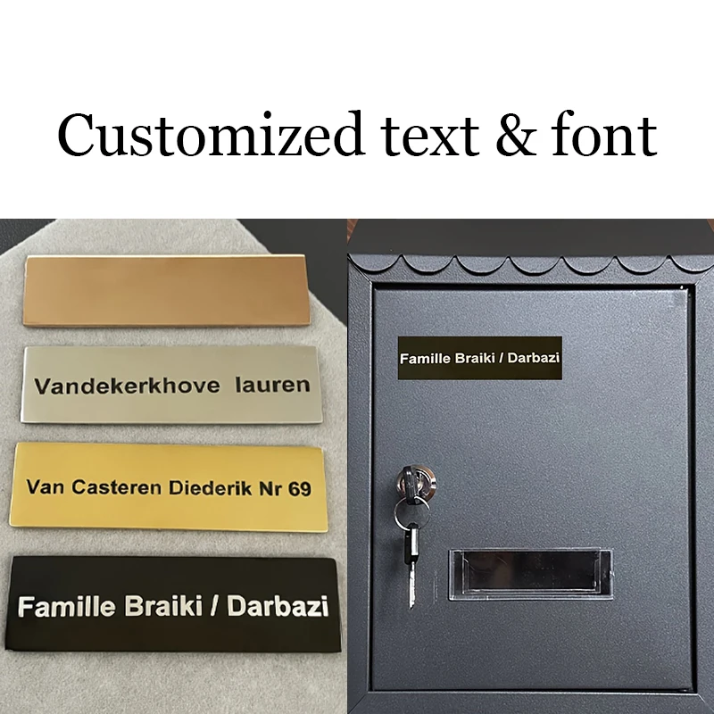 

Customizable Stainless Steel Mailbox Address Labels Personalized Decor Stickers Durable Easy Install for Standard Mailboxes