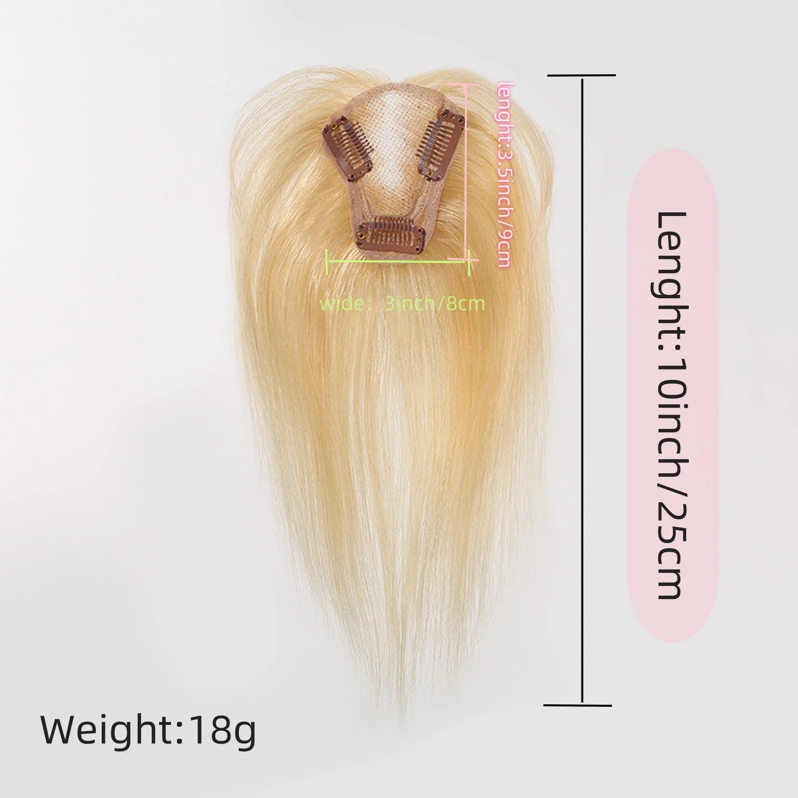 100% ผมมนุษย์ Toppers สีบลอนด์ตรงผมชิ้น Air Bangs คลิปในฐานลูกไม้ต่อผมสําหรับผู้หญิงสวมใส่ง่าย