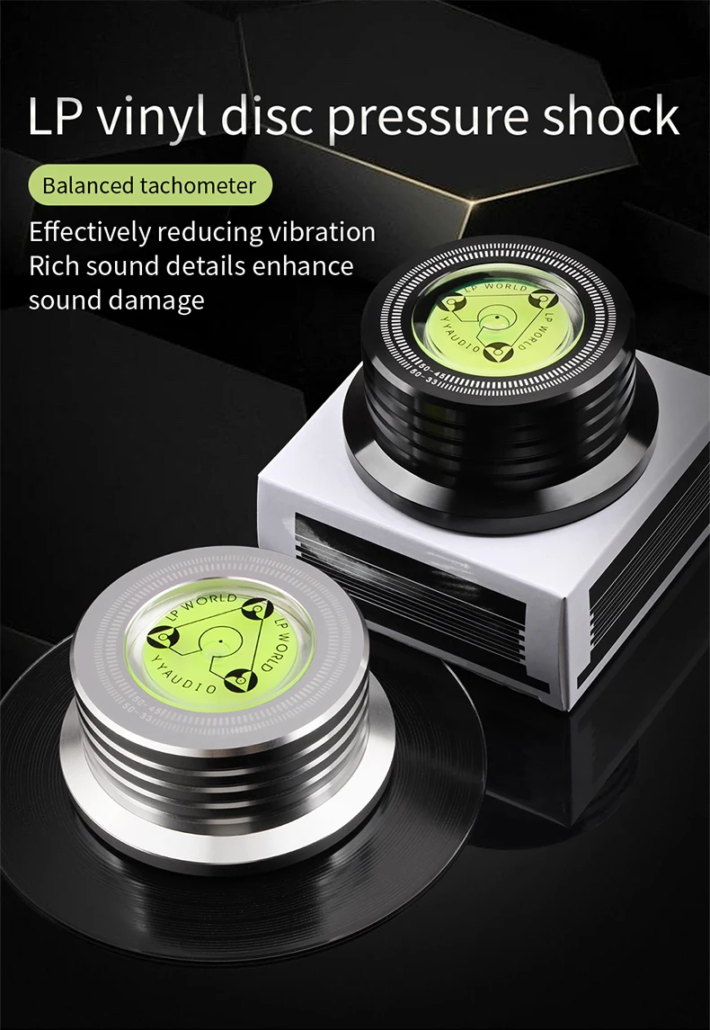 YYAUDIO Universeller 50Hz LP Vinyl-Plattenspieler Stabilisator mit Nivellierungsfunktion Aluminium-Legierung Gewichtsklemme Musikspieler – Detail 1