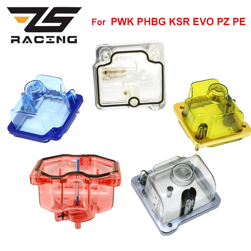 ZS Racing Motorcycle Carburetor Transparent Float Bowl Clear Bottom For PWK PHBG KSR EVO PZ PE Carbs 28 30 32 34 36 38 42mm