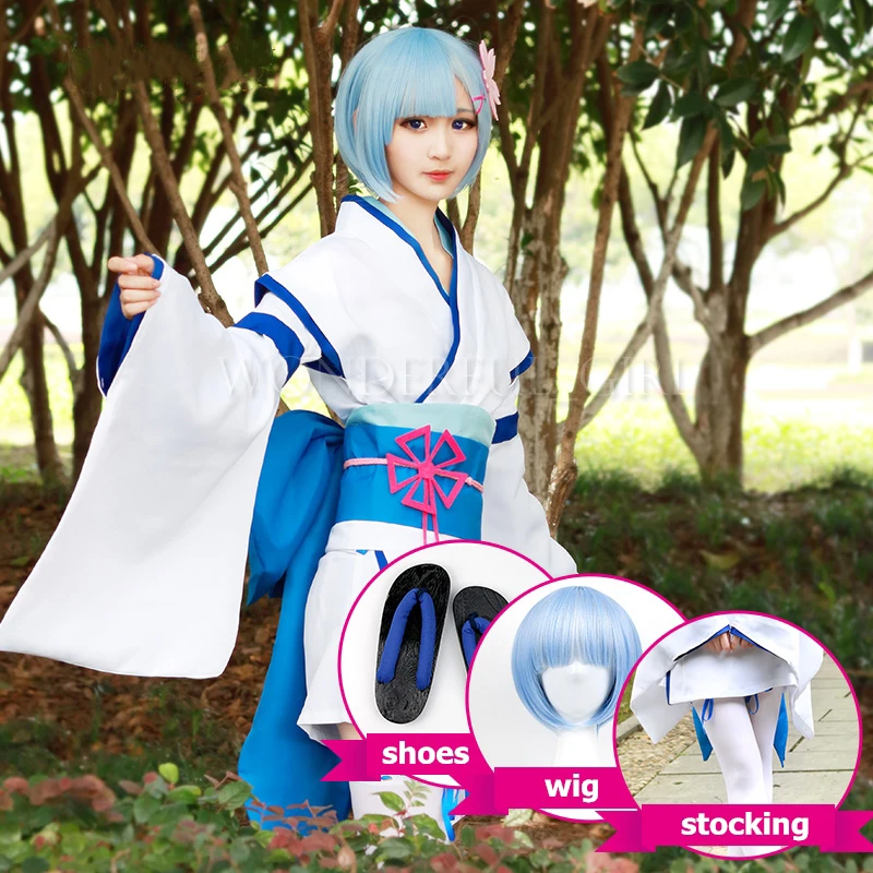 

Re:Zero kara Hajimeru Isekai Seikatsu Re Life in a different world from zero Rem Childhood Halloween Cosplay Costume Wig Clogs