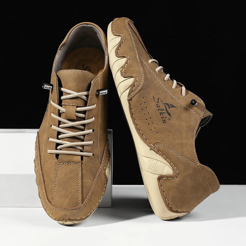 

Men Shoes Four Season New Handmade Plus Size Casual Shoes Fashion Low-top Soft Sole Breathable Outdoor Mens Sports Walking Shoes