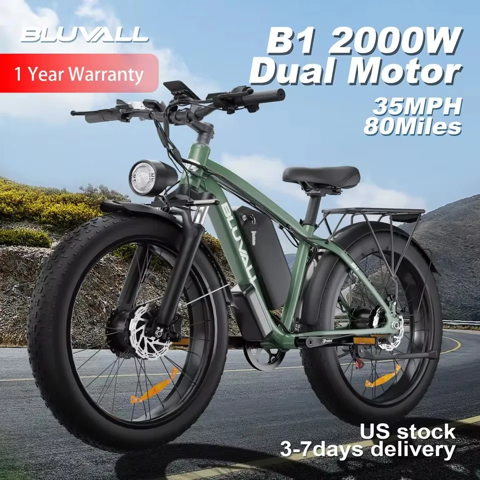 

Best Sale eBIKE 48V 2000W Front Suspension E-Bike CE Certified 26 Inch Fat Tires Dual Motor Snow Beach Ebike