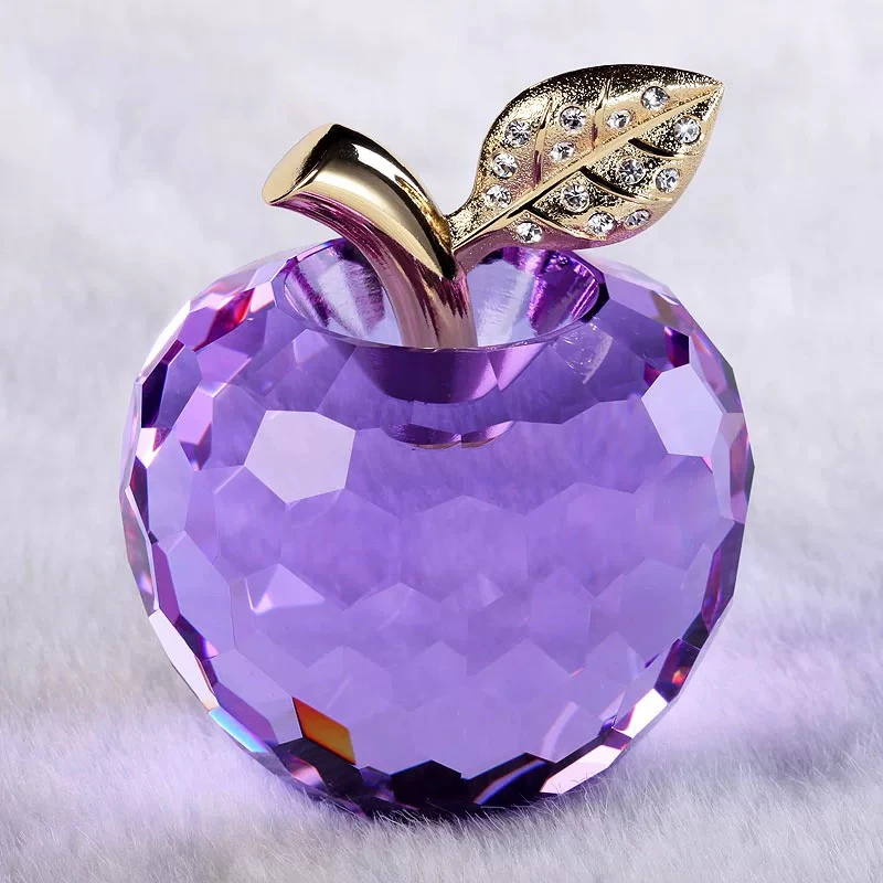 l*-Crystal Fruit Sculpture Ornament,Luxury Crystal Artworks,Crafts Desktop Decoration,Creative Christmas Gifts,Nordic Room Decor