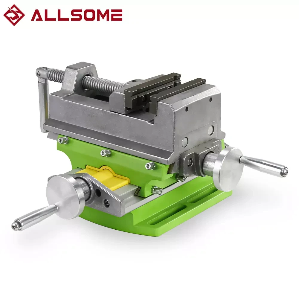 Allsome BG-6368 3-inch Cross-Sliding Vise with Compound Slide for Mill and Drill Press,Cross Slide Drill Press Vise