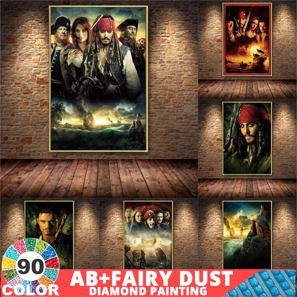 AB Fairy Dust Disney Classic Epic Movie Pirates Of The Caribbean Diamond Painting Cross Stitch Kits Mosaic Living Room Bedroom