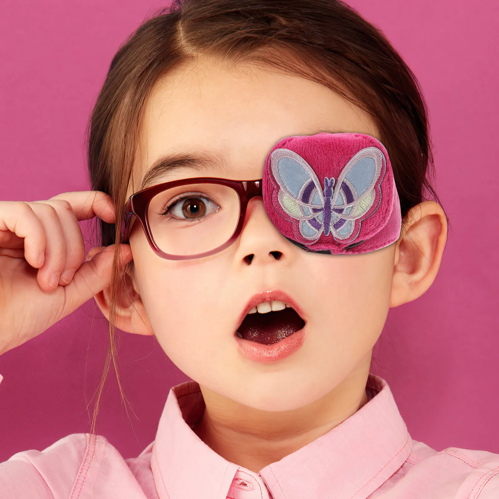 

2Pcs Single Eye Patch Adjustable Elastic Strap Cartoon Blindfold Covers for Amblyopia Strabismus Correction Lazy Eye