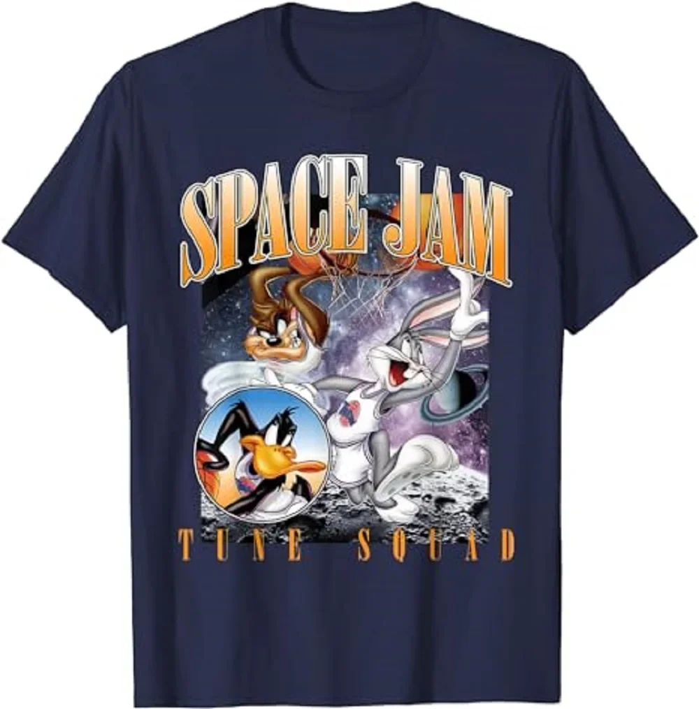 New Arrival Short Sleeve HOT SALE Pure Women Clothing Harajuku Cotton O-neck Fashion Space Jam Tune Squad Vintage T-Shirt 72822