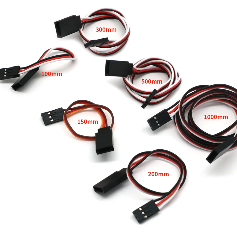 10pcs/lot 10cm 15CM 30CM 50CM 100CM RC Servo Extension Cord Cable Wire 150mm Lead JR Wholesale