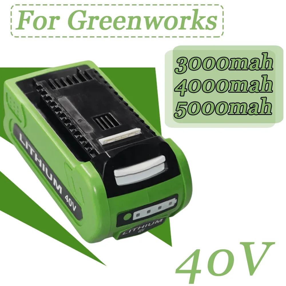 40V 3000mAh/4000mAh/5000mAh Li-ion Rechargeable Battery for Greenworks 29462 29472 29282G-Max Gmax LawnmoWer Power Tools